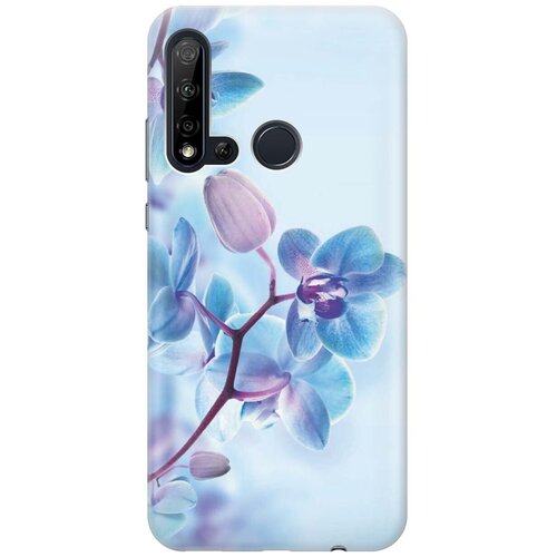 фото Gosso ультратонкий силиконовый чехол-накладка для huawei nova 5i / p20 lite (2019) с принтом "синий цветок на синем"