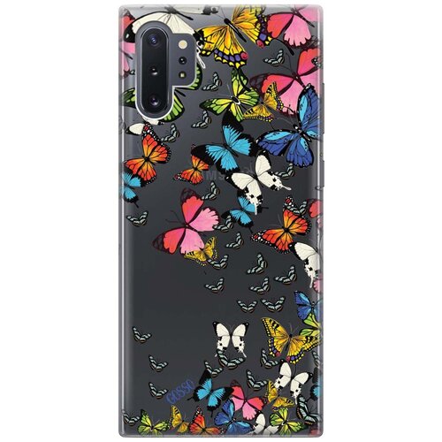 Ультратонкий силиконовый чехол-накладка Transparent для Samsung Galaxy Note 10+ с 3D принтом Magic Butterflies ультратонкий силиконовый чехол накладка transparent для samsung galaxy note 20 с 3d принтом magic butterflies