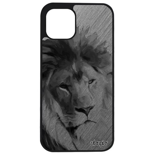 фото Ударопрочный чехол на смартфон // iphone 12 // "лев" львица царь, utaupia, серый