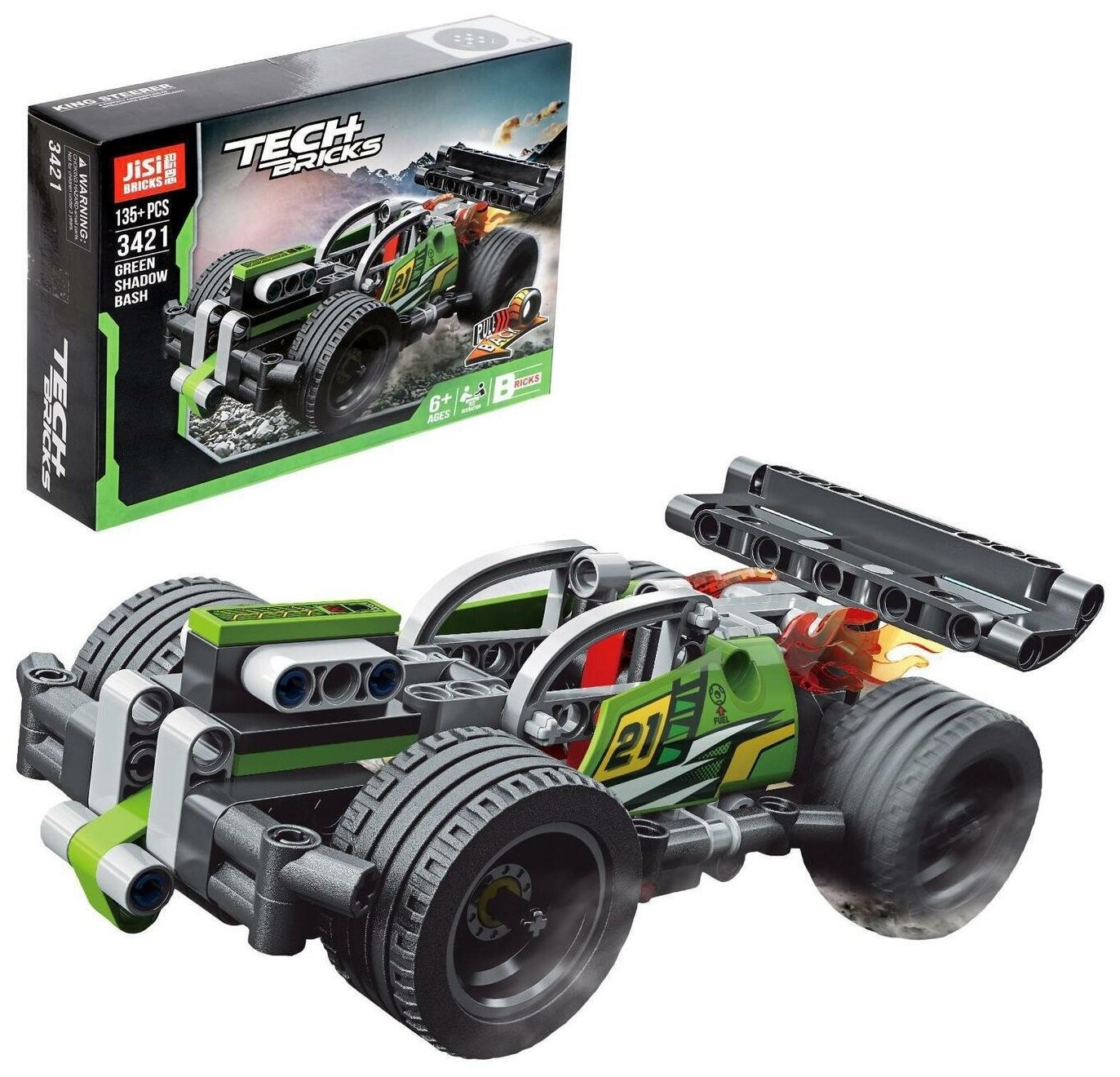 Конструктор с инерционным механизмом "Супергонка", JISI BRICKS (1 шт.)