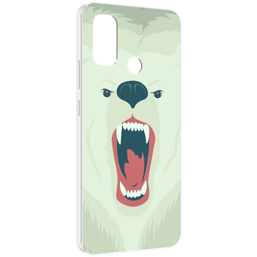 Чехол MyPads белый-медведь для UleFone Note 10P / Note 10 задняя-панель-накладка-бампер