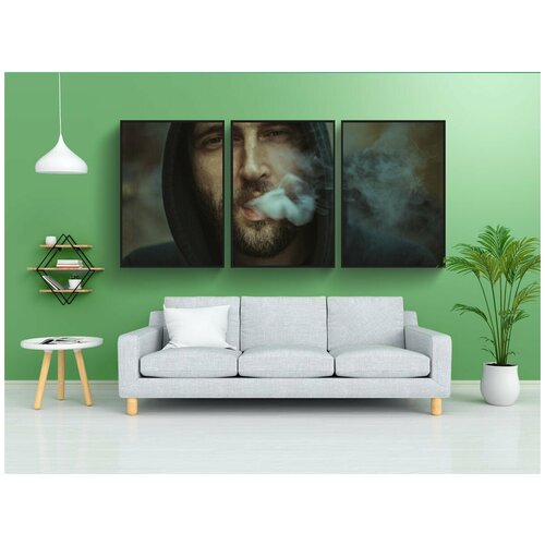 фото Набор модулных постеров для интерьера "макрос, человек, портрет" 60x90 см. в тубусе, без рамки lotsprints