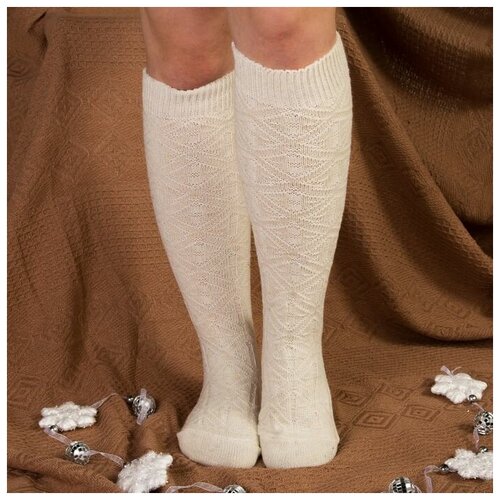 фото Женские носки стильная шерсть, размер 25, белый