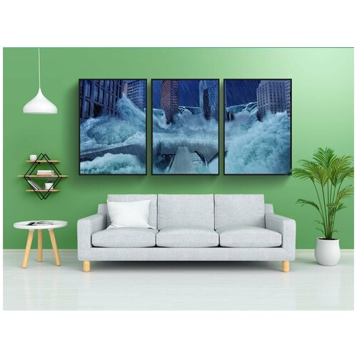 фото Набор модулных постеров для интерьера "берлин, потсдамская площадь, наводнение" 60x90 см. в тубусе, без рамки lotsprints