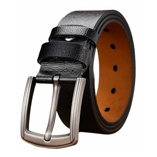 фото Ремень мужской кожаный из натуральной коровьей кожи, с пряжкой с язычком, lfmb, 125см нет бренда