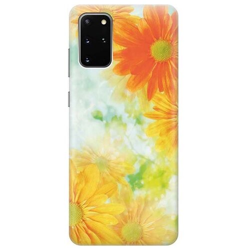 Ультратонкий силиконовый чехол-накладка для Samsung Galaxy S20+ с принтом Оранжевые цветы ультратонкий силиконовый чехол накладка для samsung galaxy s20 с принтом акварельные цветы