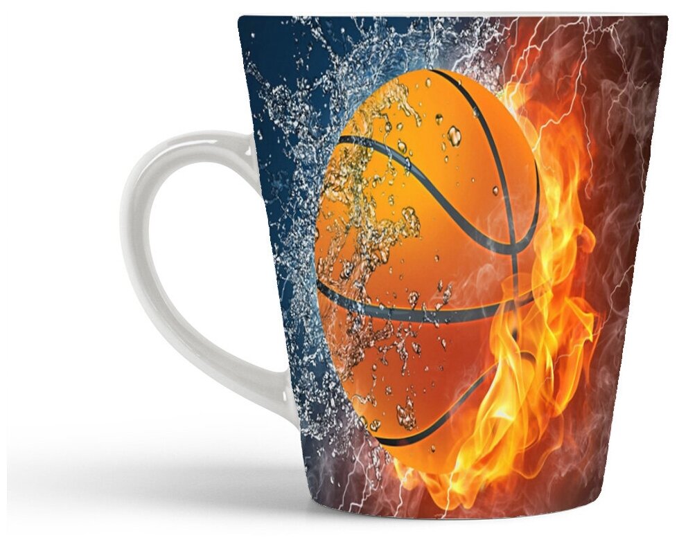 Кружка-латте CoolPodarok Баскетбол Баскетбольный мяч Огонь Вода