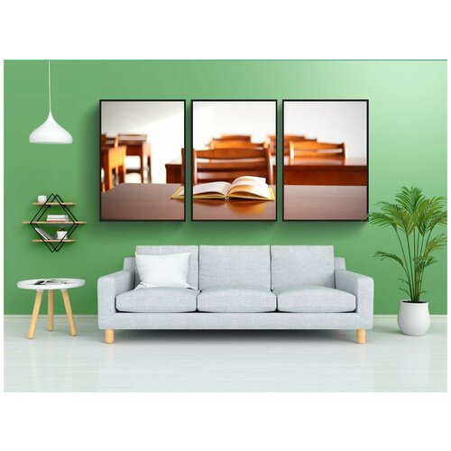 фото Набор модулных постеров для интерьера "класс, стол письменный, скамейка" 60x90 см. в тубусе, без рамки lotsprints