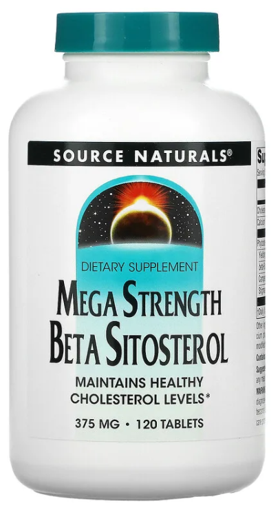 Source Naturals Mega Strength Beta Sitosterol (Мега Сильный Бета-ситостерол) 375 мг 120 таблеток