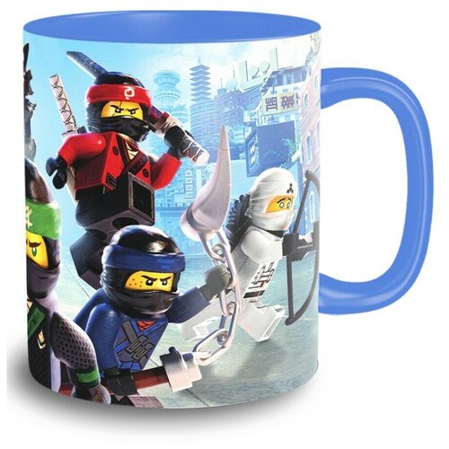 Кружка синяя мультфильмы лего ниндзяго lego ninjago - 3750