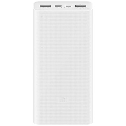 портативный аккумулятор romoss ares 20 20000 mah черный упаковка коробка Портативный аккумулятор Xiaomi Mi Power Bank 3, 20000 mAh, белый, упаковка: коробка