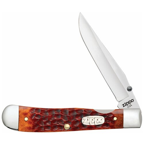 Zippo 50599_207 Нож перочинный zippo chestnut bone standard jigged trapperlock, 105 мм, коричневый
