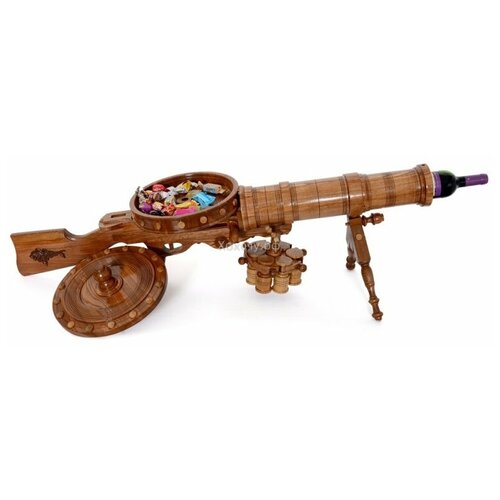 Деревянный пулемет Льюиса, бар-поднос, минибар из дерева