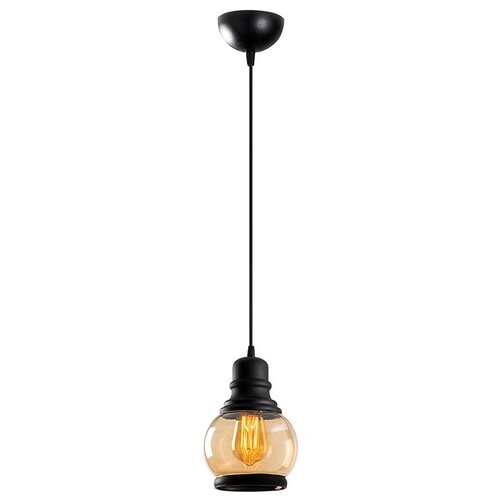 Светильник подвесной потолочный (люстра) 1xE27, 15x15x118 см, Sheen Lighting, металл, стекло