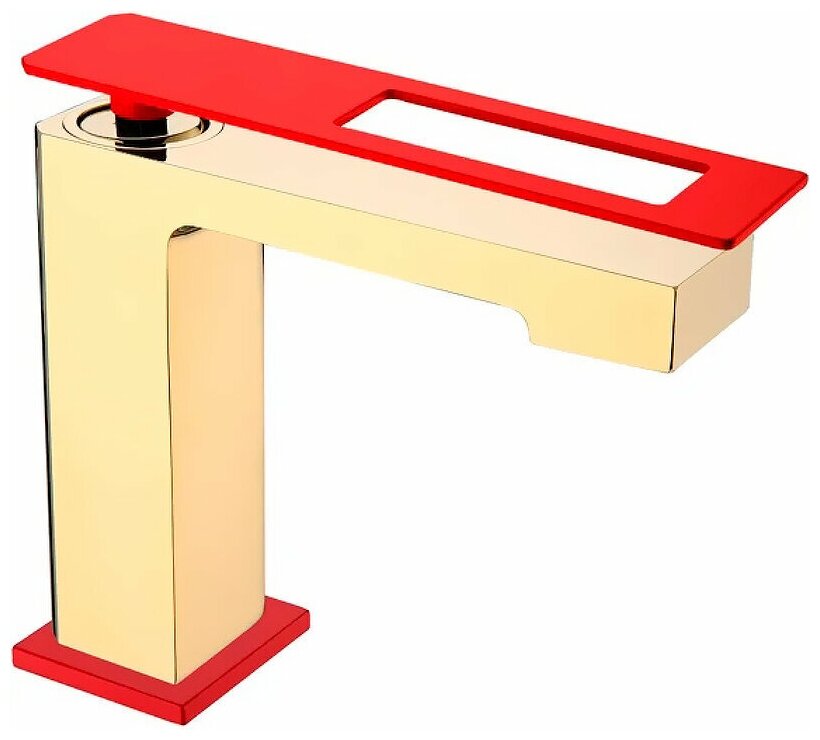 Смеситель Boheme Q 141-GR для раковины, золото/красный