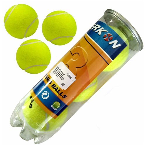 C33250 Мячи для большого тенниса 3 штуки (в тубе) мячи пластиковые тренировочные huieson 3 белые 3 штуки