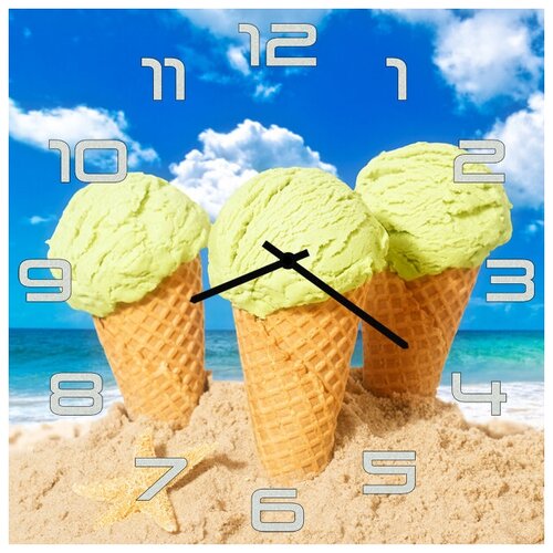 фото Svs настенные часы svs 4002086 kitchen три мороженных