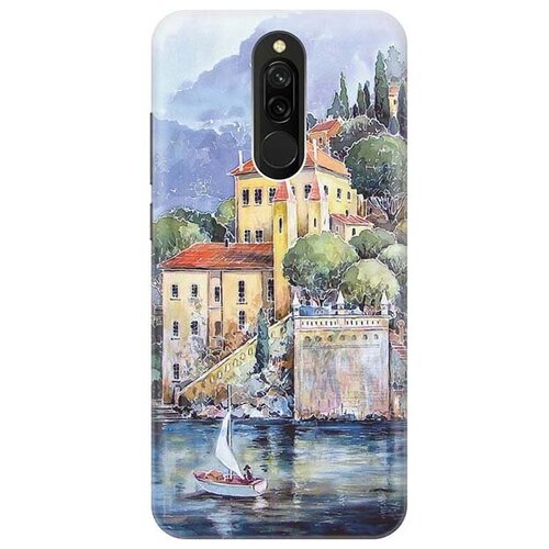 фото Ультратонкий силиконовый чехол-накладка для xiaomi redmi 8 с принтом "город у моря" gosso