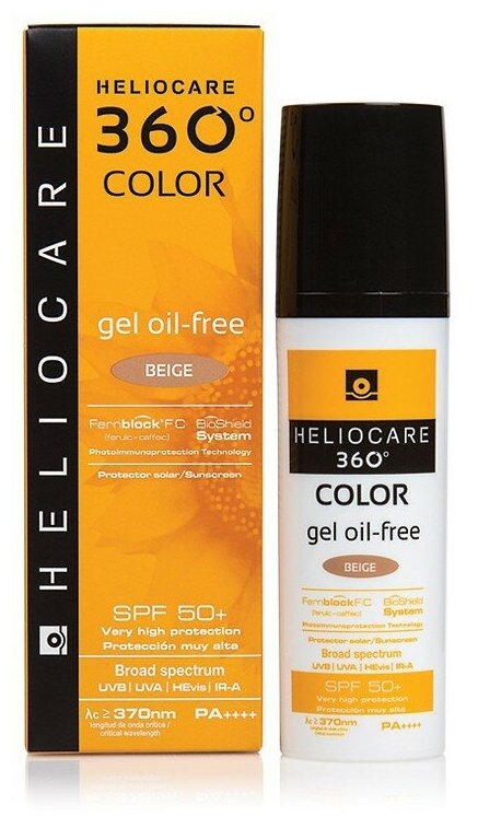 Heliocare 360º Color gel oil-free beige sunscreen SPF 50+ Тональный солнцезащитный гель с SPF 50+ (бежевый) 50 мл.
