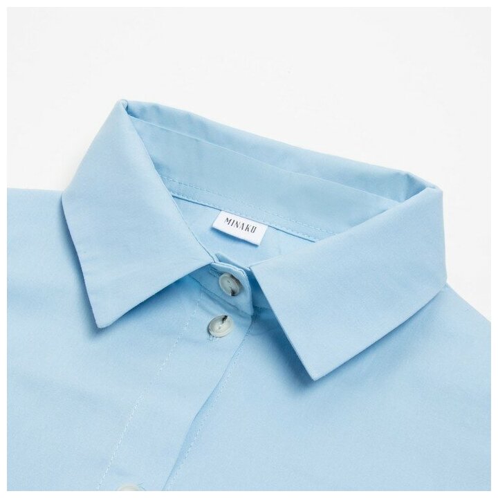Комплект Minaku, шорты, рубашка, длинный рукав, размер 46, голубой - фотография № 4