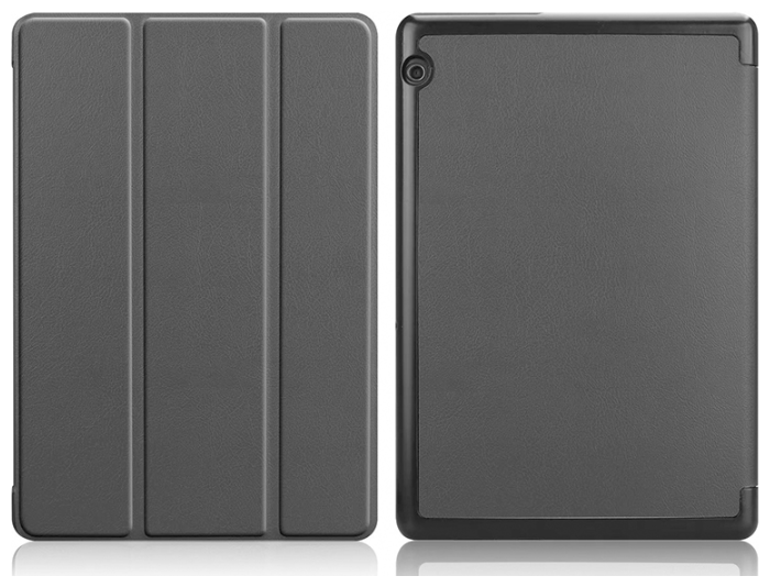 Чехол-обложка Чехол. ру для Huawei MediaPad T5 10 AGS2-L09/AL00/W09 тонкий умный кожаный для пластиковой основе с трансформацией в подставку серый