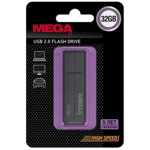 Флеш-память ProMega jet, 32Gb, USB 2.0, чер, PJ-FD-32GB-Black