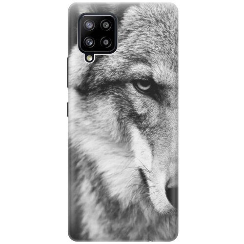 фото Ультратонкий силиконовый чехол-накладка для samsung galaxy a42 с принтом "спокойный волк" gosso