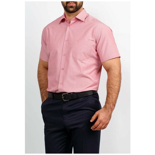 фото Рубашка мужская короткий рукав casino c661/0/5902/z/1/rf, полуприталенный силуэт / regular fit, цвет розовый, рост 174-184, размер ворота 41