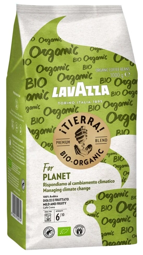 Lavazza Tiera Bio Organic for Planet 1000 грамм кофе в зернах пакет арабика 100% (0974) - фотография № 4