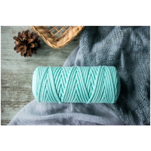Шнур хлопковый Эбис, 4 мм, 100 м, мята