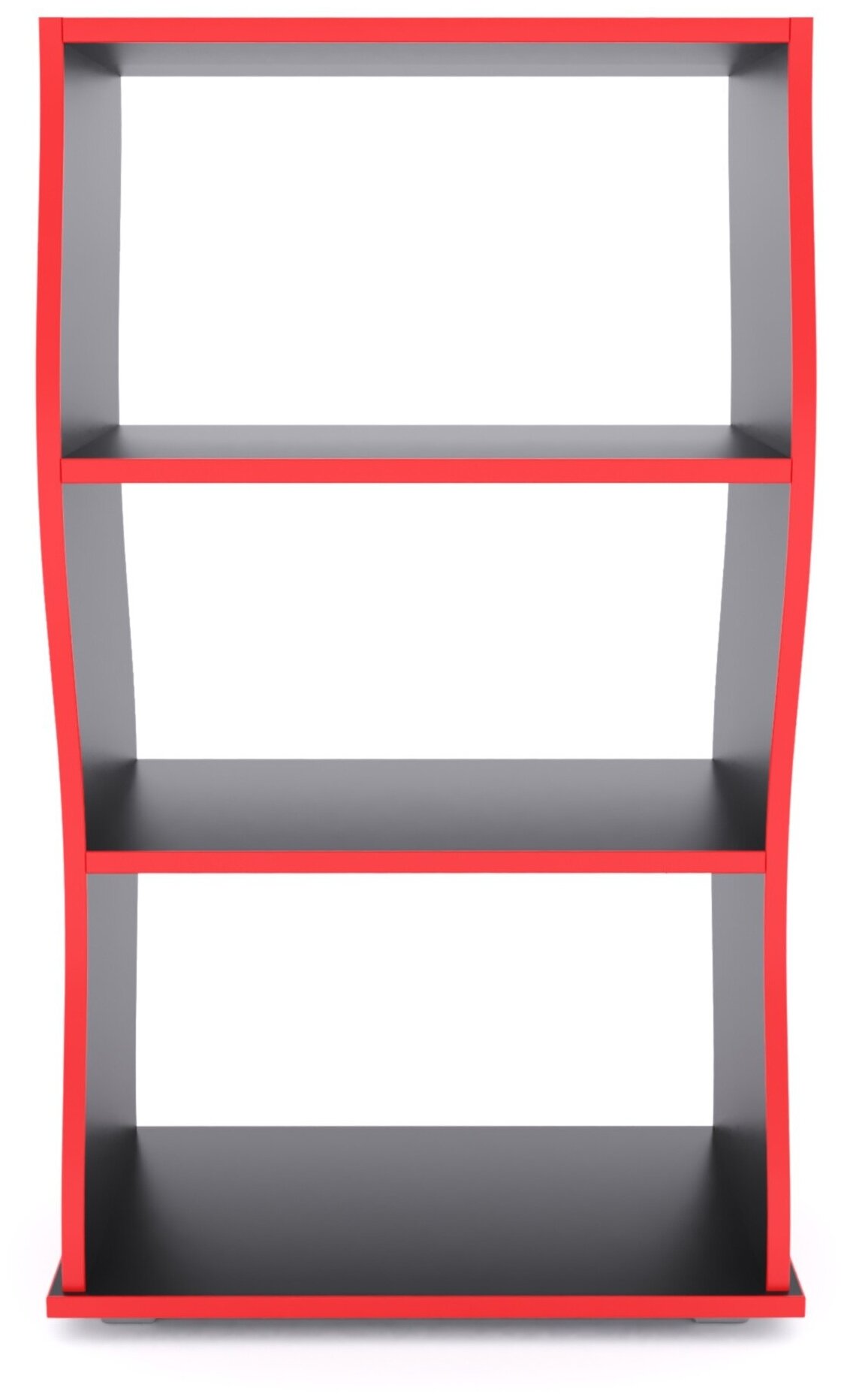 Стеллаж модульный "Stalkermebel" для геймерских столов, 50х29х85 см, чёрный с красной кромкой