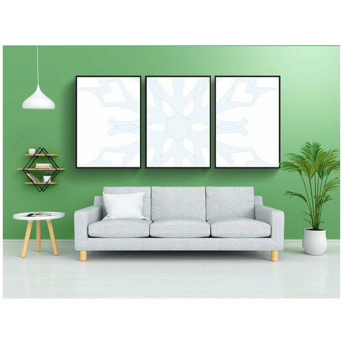 фото Набор модулных постеров для интерьера "снежинка, снег, зима" 60x90 см. в тубусе, без рамки lotsprints