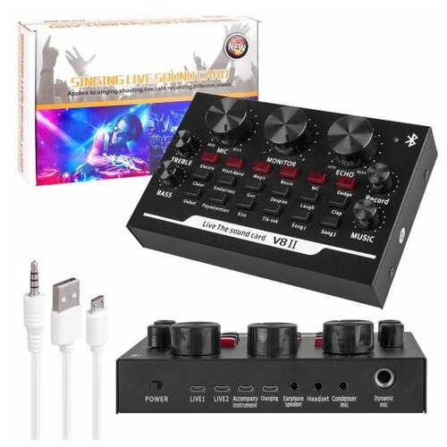 Внешняя звуковая карта V82 внешняя звуковая карта tascam us 1x2hr