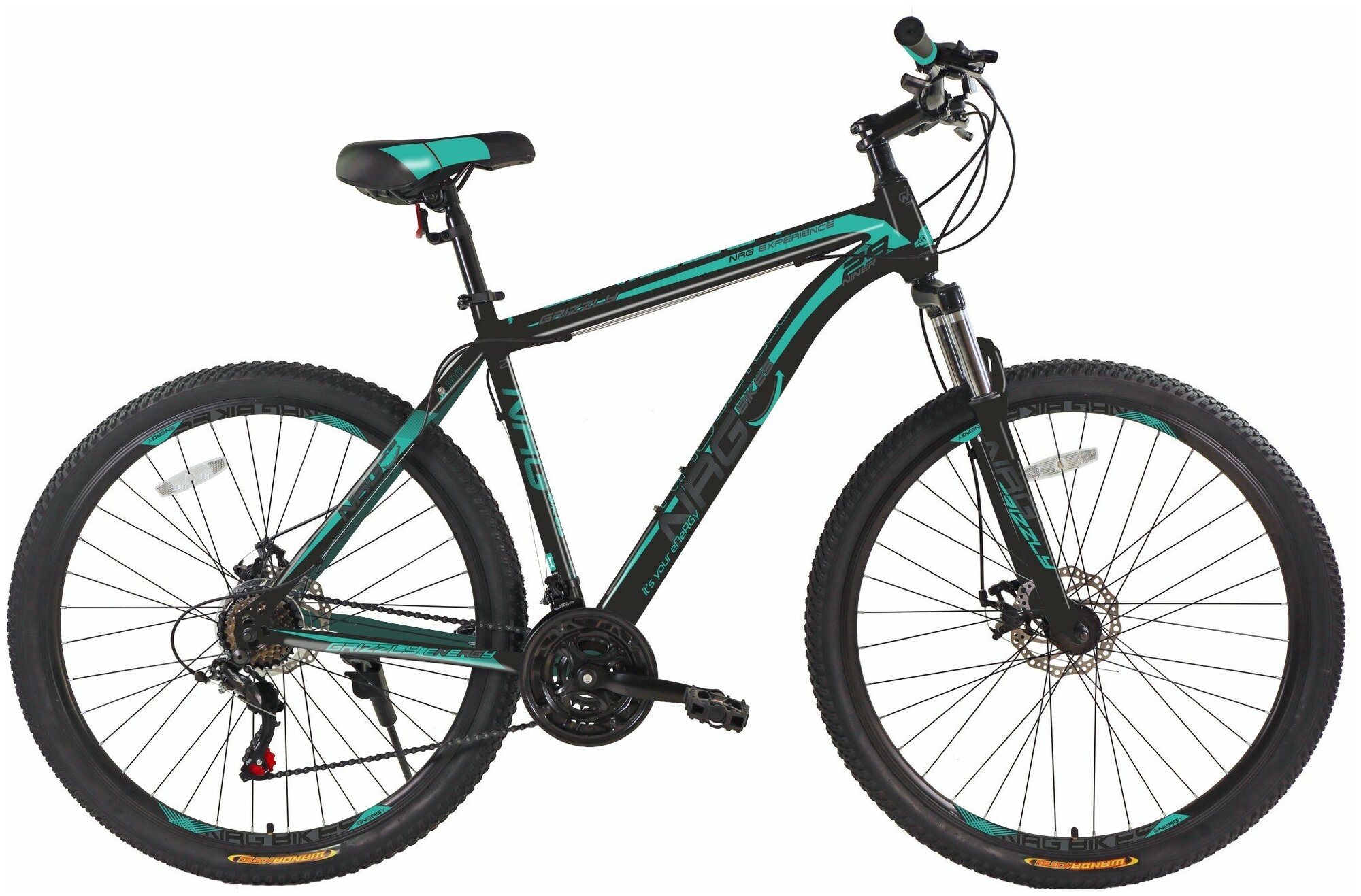 Горный Велосипед NRG Bikes GRIZZLY 29''/20'' black-mint-gray , 21 скорость, 2022 год