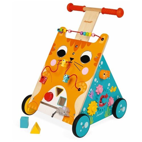 Тележка-каталка с ручкой Janod «Мур-Мур!»
