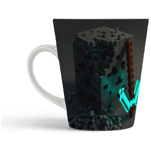фото Кружка-латте coolpodarok minecraft майнкрафт (черный куб)