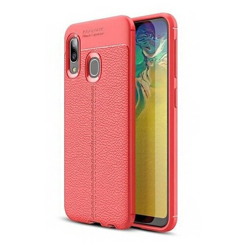 Накладка силиконовая для Samsung Galaxy A20 (2019) SM-A205 под кожу красная