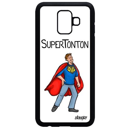 фото Красивый чехол на смартфон // galaxy a6 2018 // "супердядя" дядя комикс, utaupia, белый