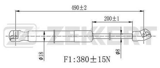 ZEKKERT GF2448 Амортизатор багажника Kia Rio II 05-