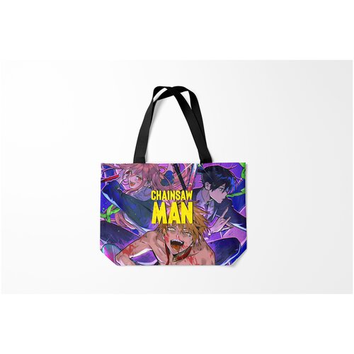 фото Сумка-шоппер / 46х35 см / аниме / человек бензопила персонажи burnettie