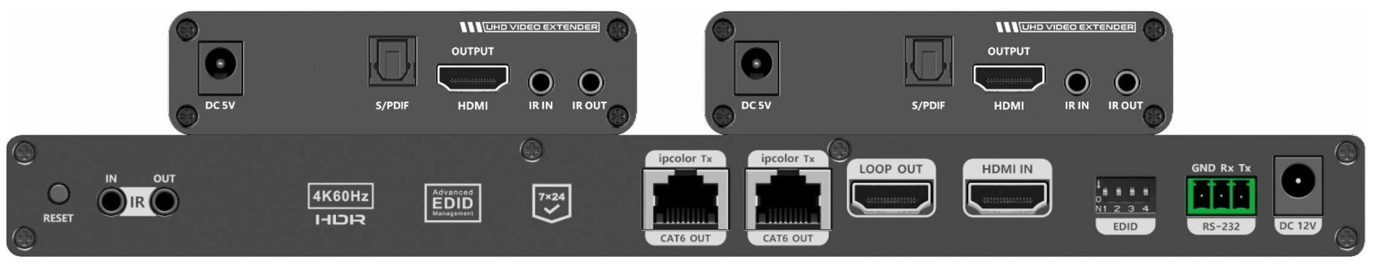 Разветвитель-удлинитель HDMI 1*2 , 4K, CAT6, до 70 метров Lenkeng LKV822