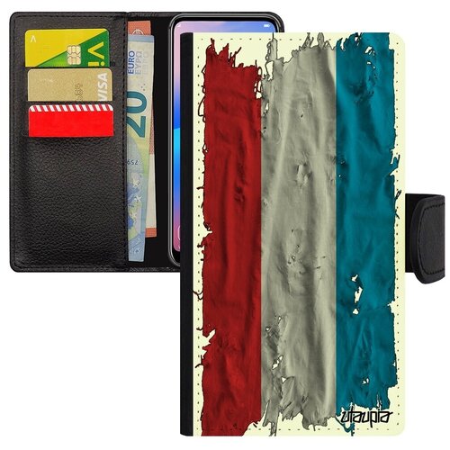 фото Защитный чехол книжка для мобильного // iphone xr // "флаг люксембурга на ткани" страна дизайн, utaupia, белый