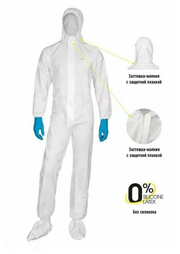 Одноразовая одежда Комбинезон с кап DELTA PLUS DT115 белый (DT115TM), размер L