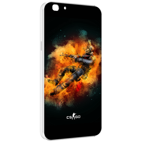 Чехол MyPads CS-go-Контр-террорист мужской для Oppo A77 / F3 (2017 год) задняя-панель-накладка-бампер