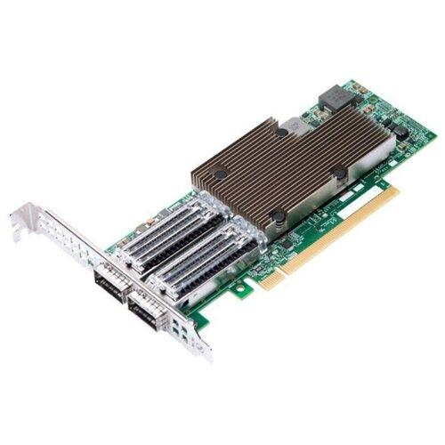 Сетевой адаптер BROADCOM BCM957508-P2100G, зеленый сетевой адаптер broadcom bcm957508 p2100g netxtreme p2100g 2x100gbe 100 50 25 10gbe pcie 4 0 x16 qsfp56 bcm57508 ethernet adapter