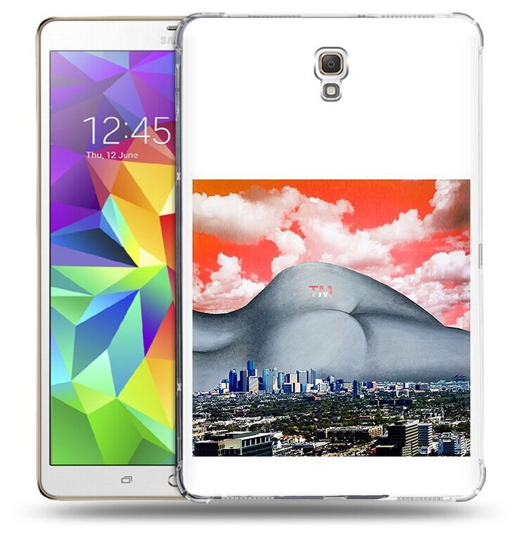 Чехол задняя-панель-накладка-бампер MyPads город с девушкой на фоне для Samsung Galaxy Tab S 8.4 SM-T700/T705 противоударный