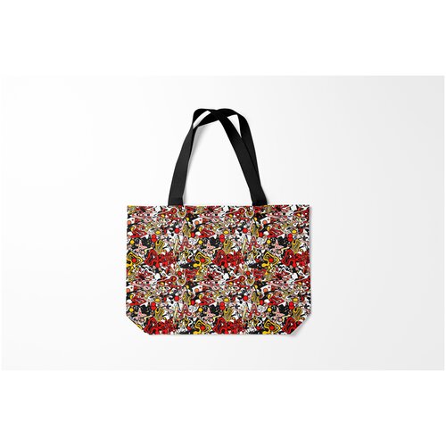 фото Сумка-шоппер / 46х35 см / популярные иллюстрации / граффити абстрактный разноцветный узор burnettie