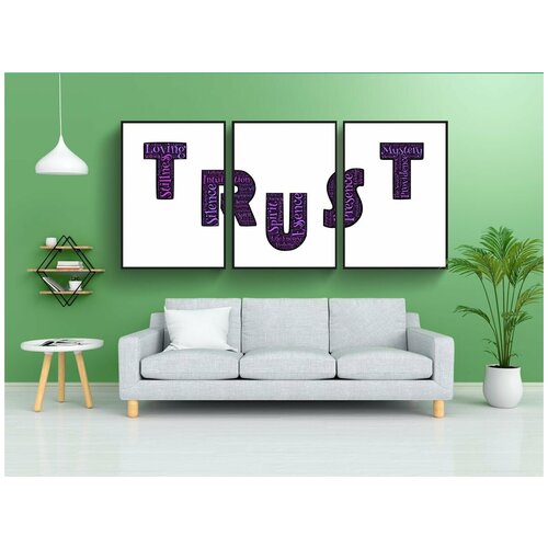 фото Набор модулных постеров для интерьера "доверять, истинный, верно" 60x90 см. в тубусе, без рамки lotsprints