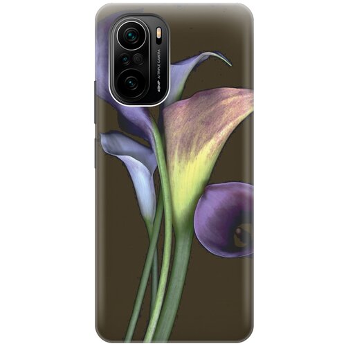 фото Силиконовый чехол на xiaomi poco f3 / сяоми поко ф3 с принтом "каллы gosso