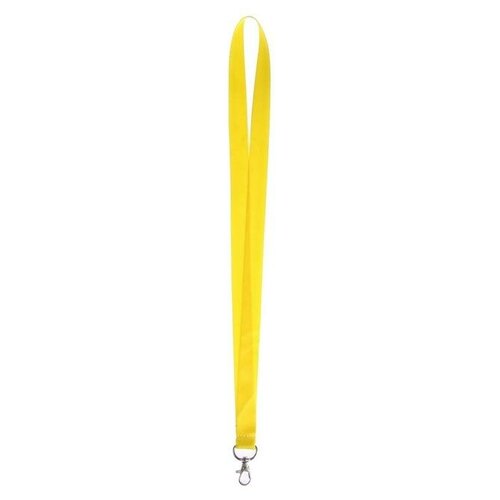 Calligrata Лента для бейджа ширина-20 мм, длина-90 см с металлическим карабином, жёлтая